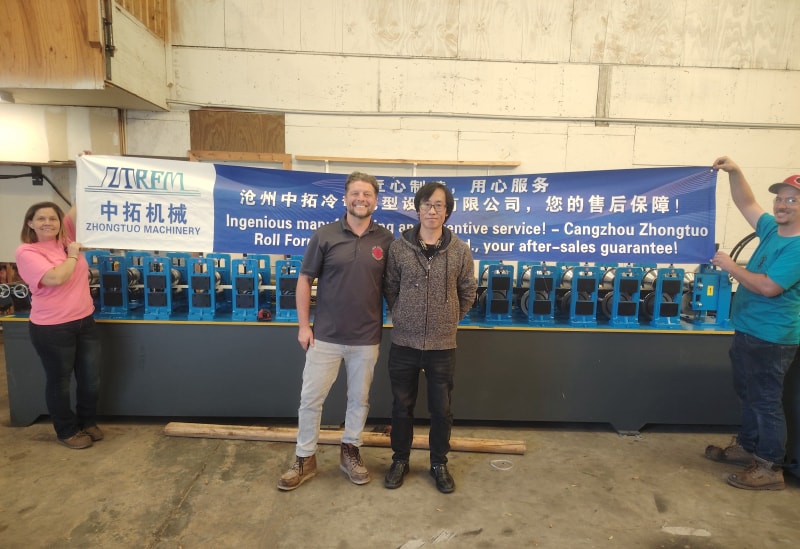 沧州天游ty8再创佳绩彩钢瓦滴水檐设备在美国佛罗里达成功投产运行稳定